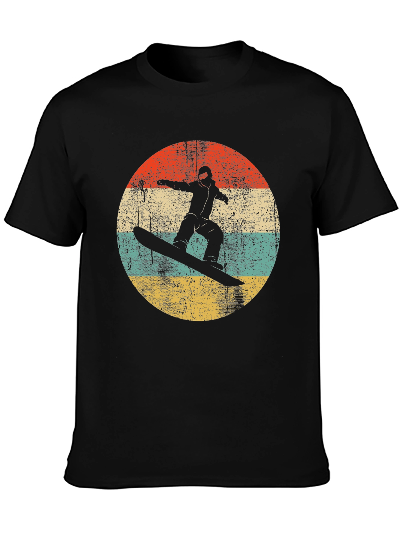 Retro Snowboarder Graphic Tee - Black