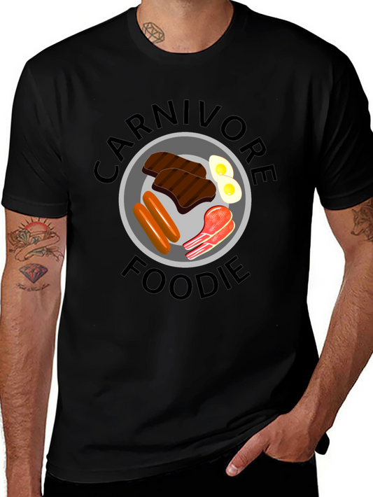 Carnivore Foodie Graphic T-Shirt - Black Meat Lovers Tee