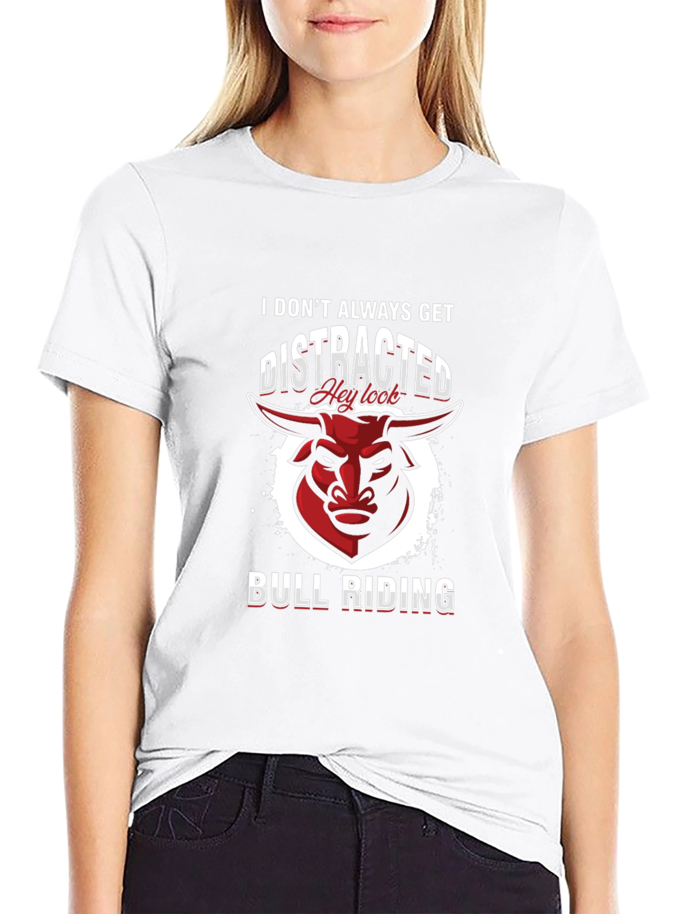 Bull Riding T-Shirt - Distracted Funny Tee
