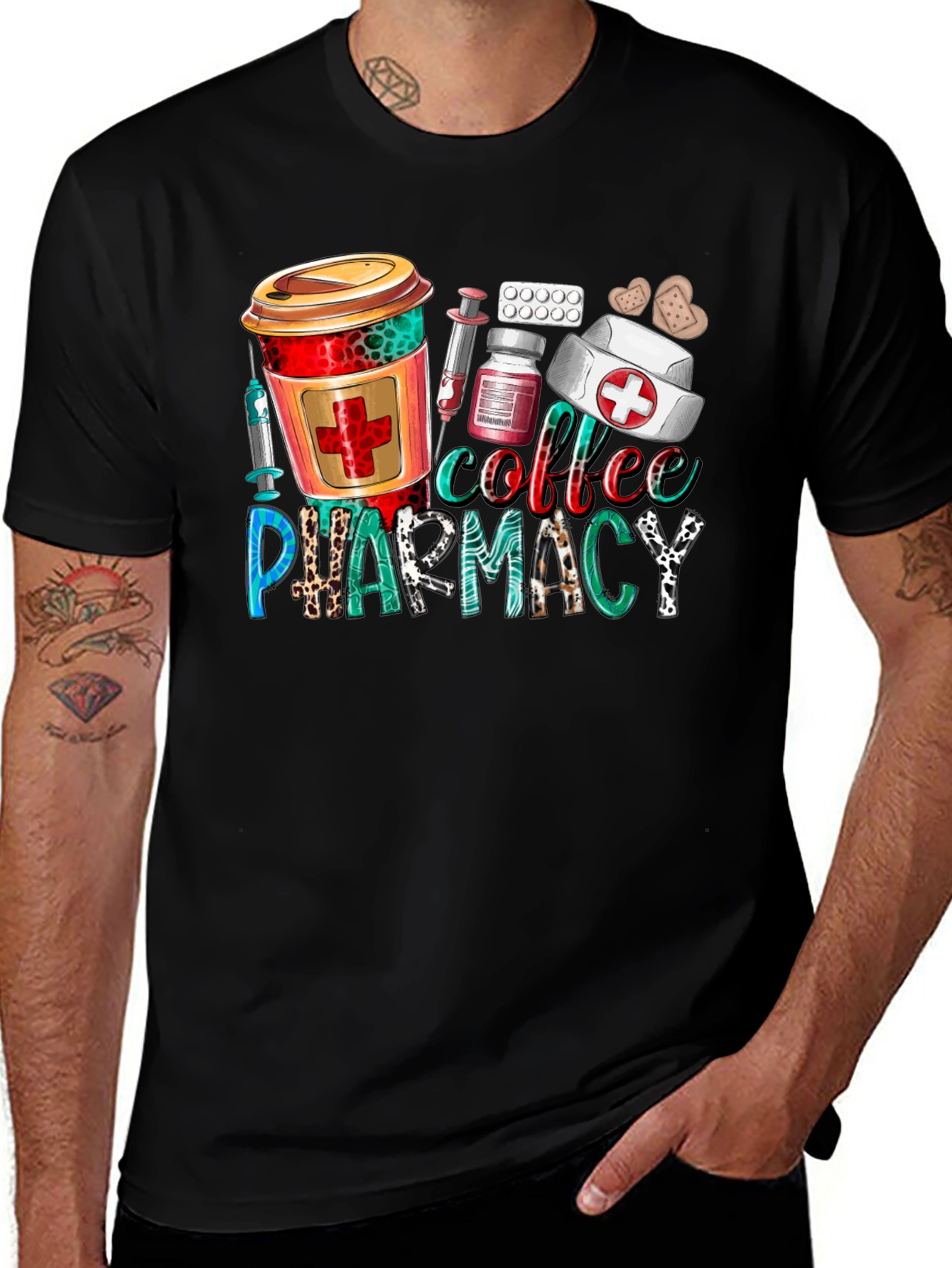 Coffee & Pharmacy Graphic T-Shirt