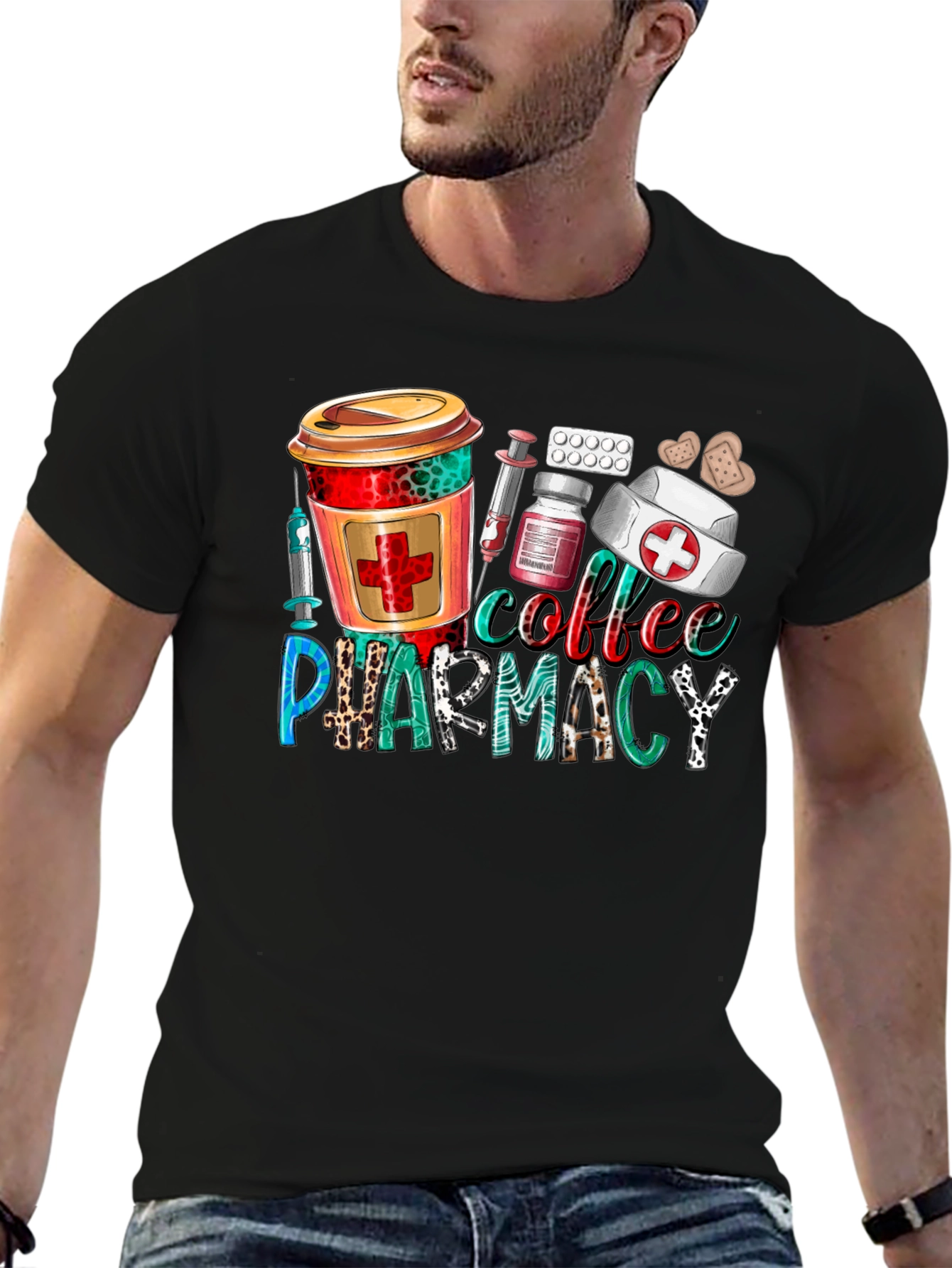 Coffee & Pharmacy Graphic T-Shirt