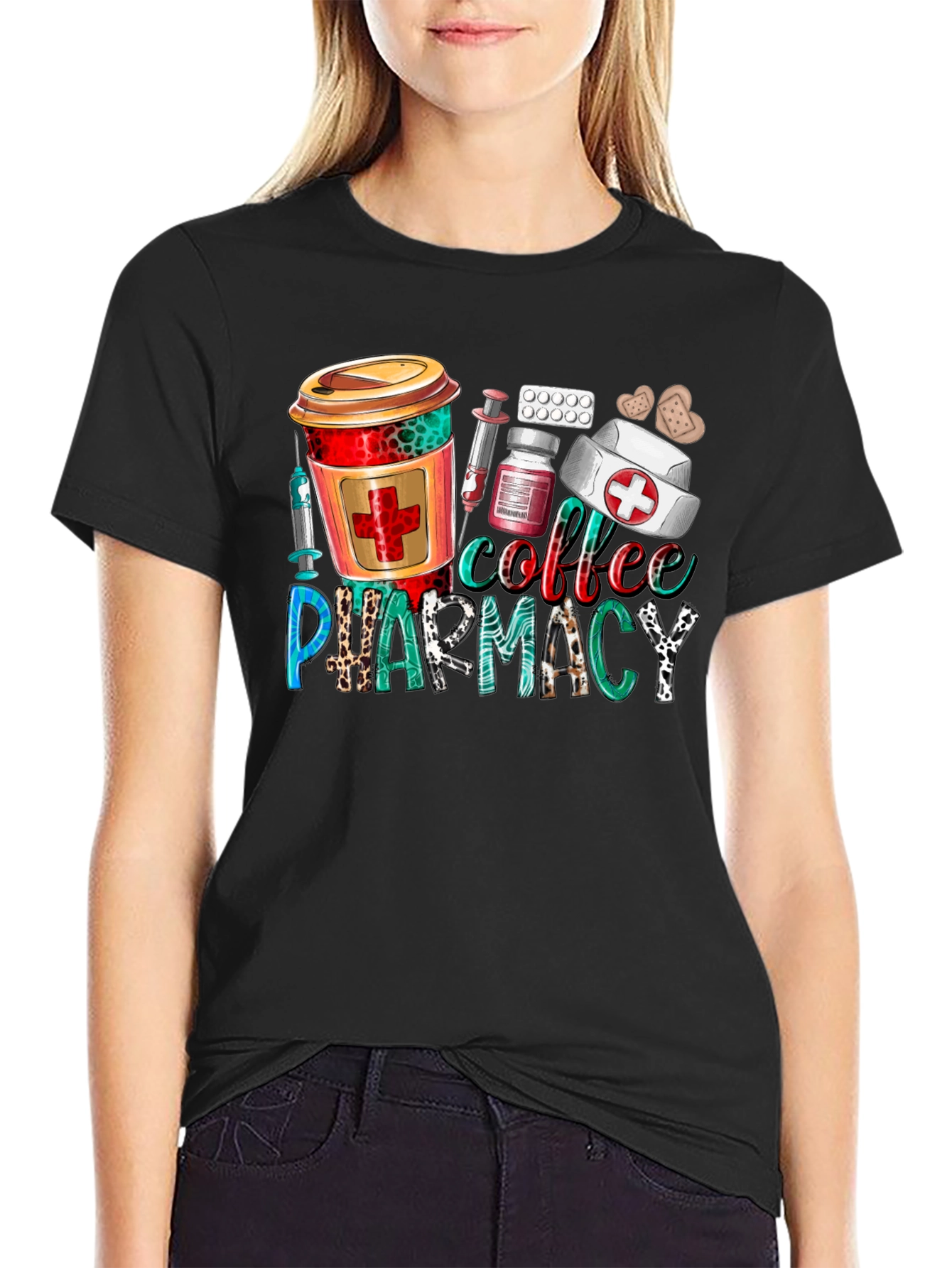 Coffee & Pharmacy Graphic T-Shirt