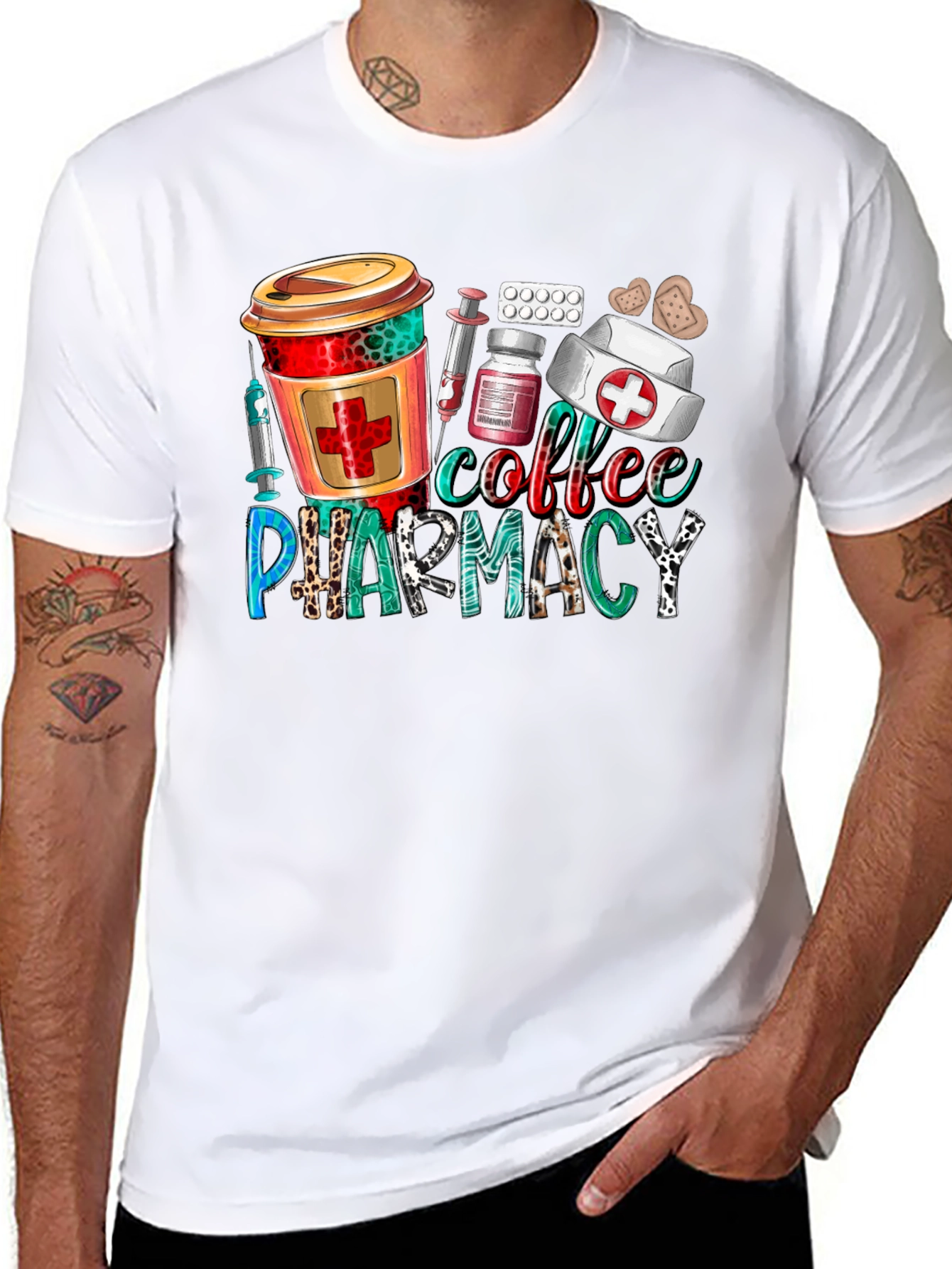 Coffee & Pharmacy Graphic T-Shirt