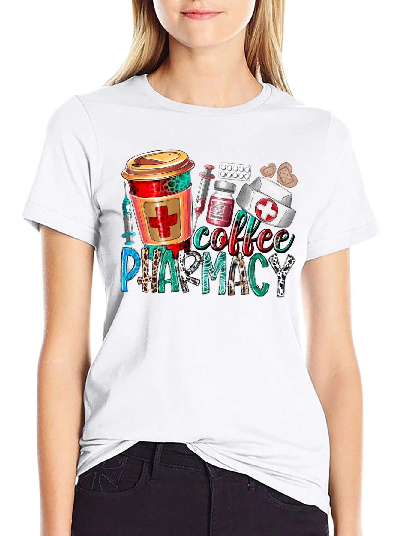 Coffee & Pharmacy Graphic T-Shirt
