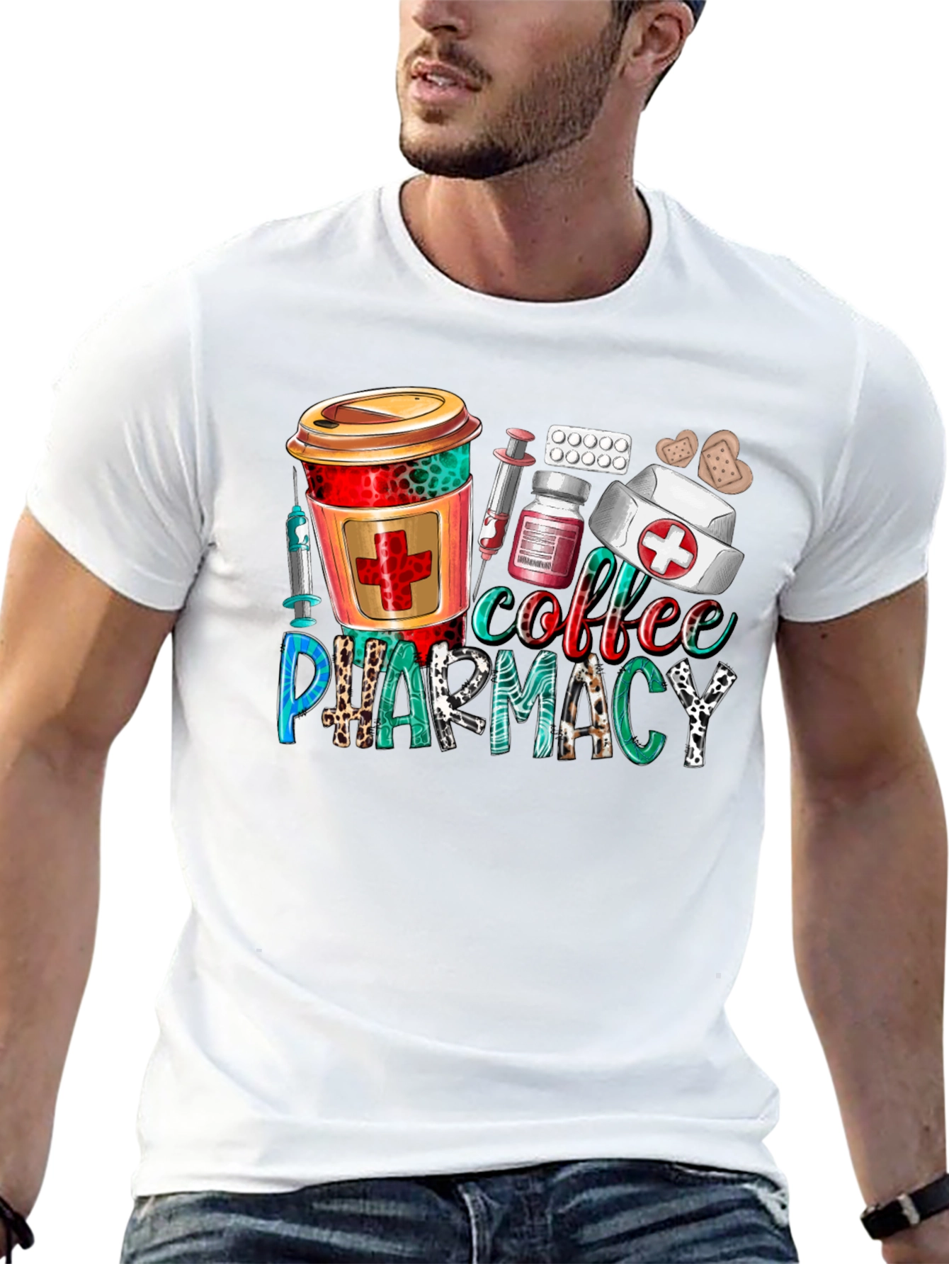 Coffee & Pharmacy Graphic T-Shirt