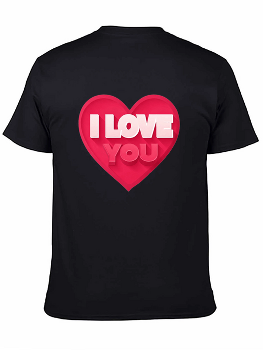 I Love You Heart Graphic Black T-Shirt