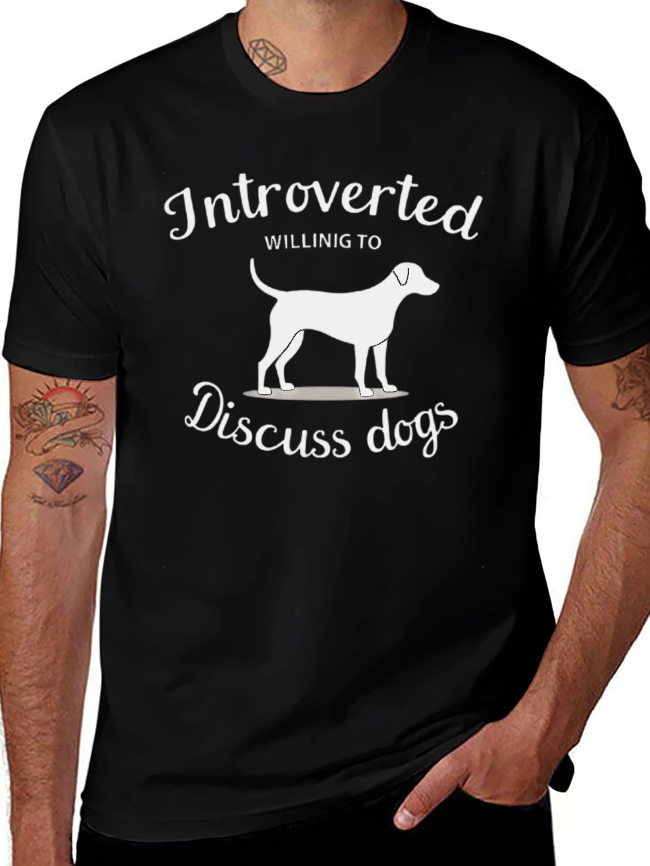 Introverted Willing to Discuss Dogs T-Shirt