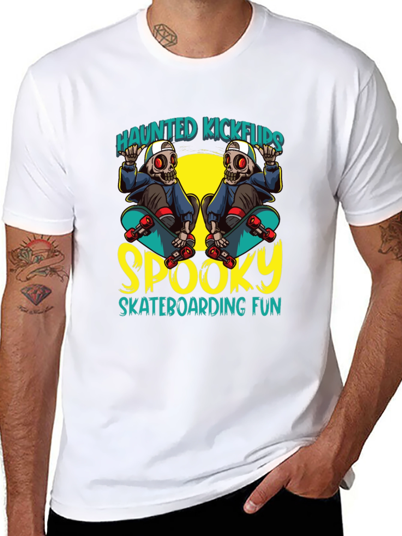 Haunted Kickflips Skateboarder T-Shirt