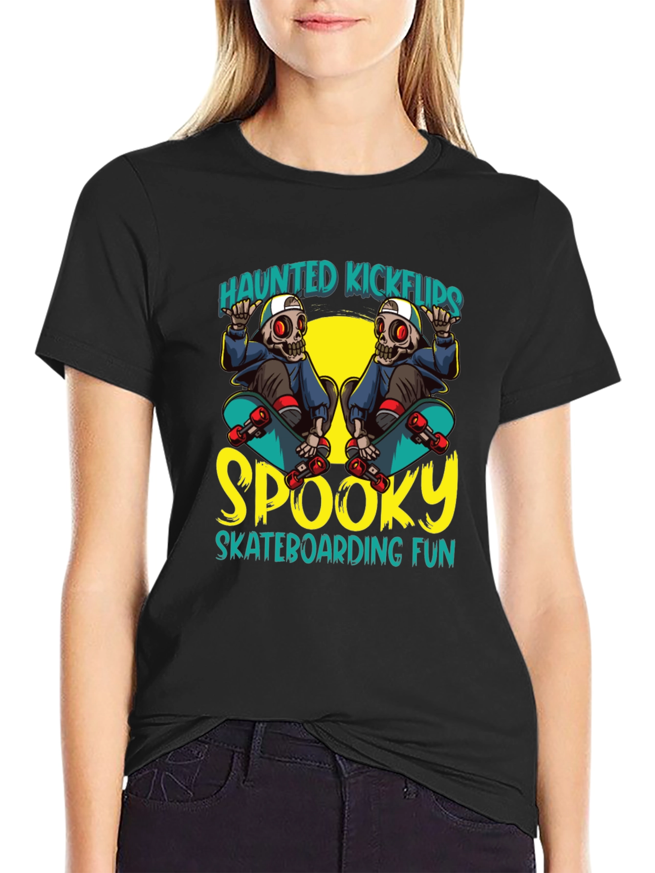 Haunted Kickflips Skateboarder T-Shirt