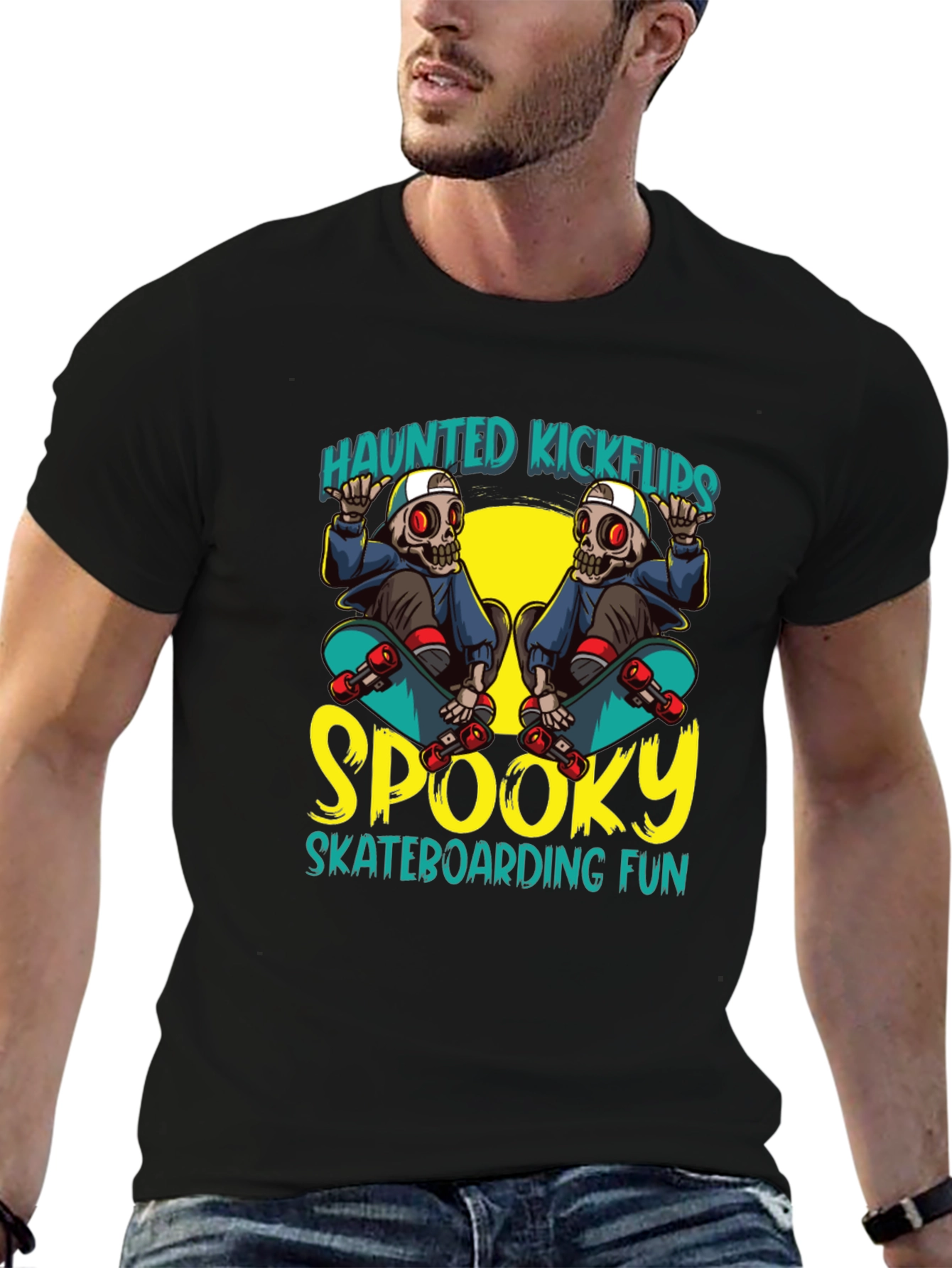 Haunted Kickflips Skateboarder T-Shirt