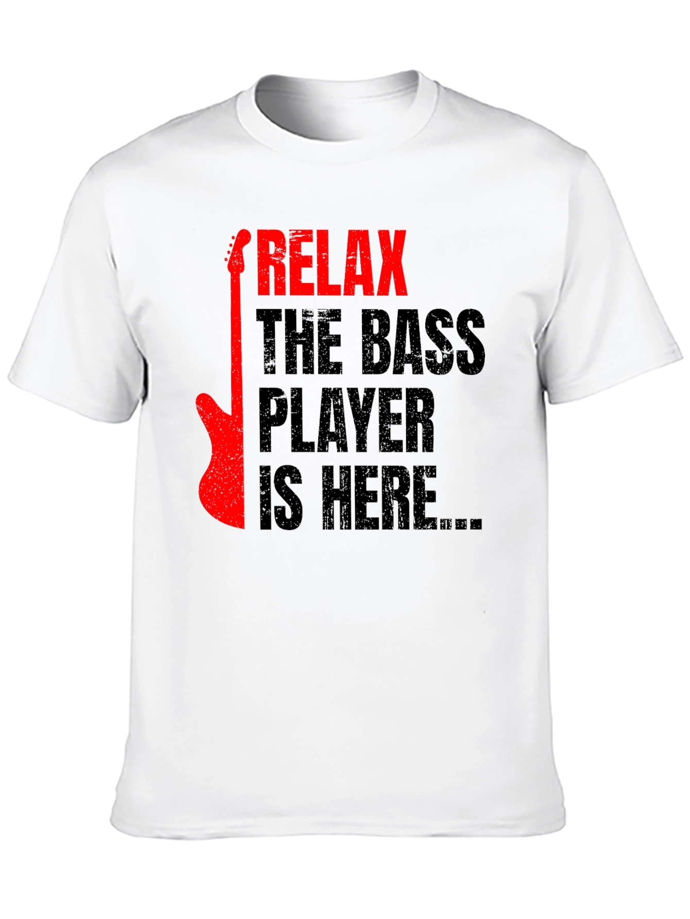 Relax Bass Player Graphic Tee - Black Cotton T-Shirt