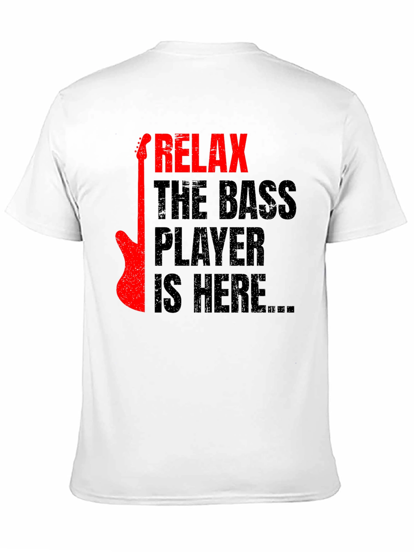 Relax Bass Player Graphic Tee - Black Cotton T-Shirt