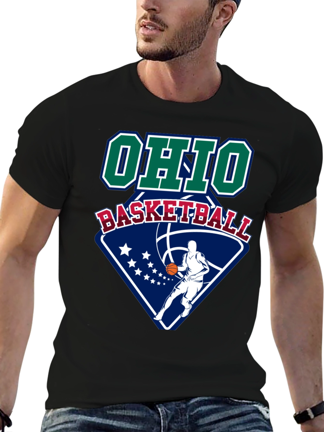 Ohio Basketball Graphic Tee - Black Cotton T-Shirt
