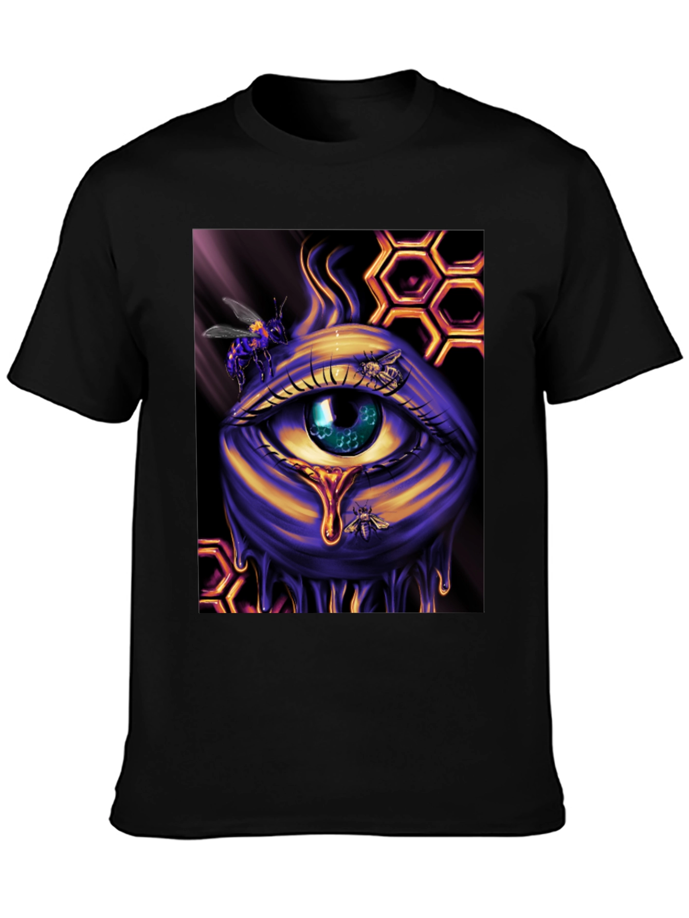 Surreal Honey Bee Eye Graphic T-Shirt