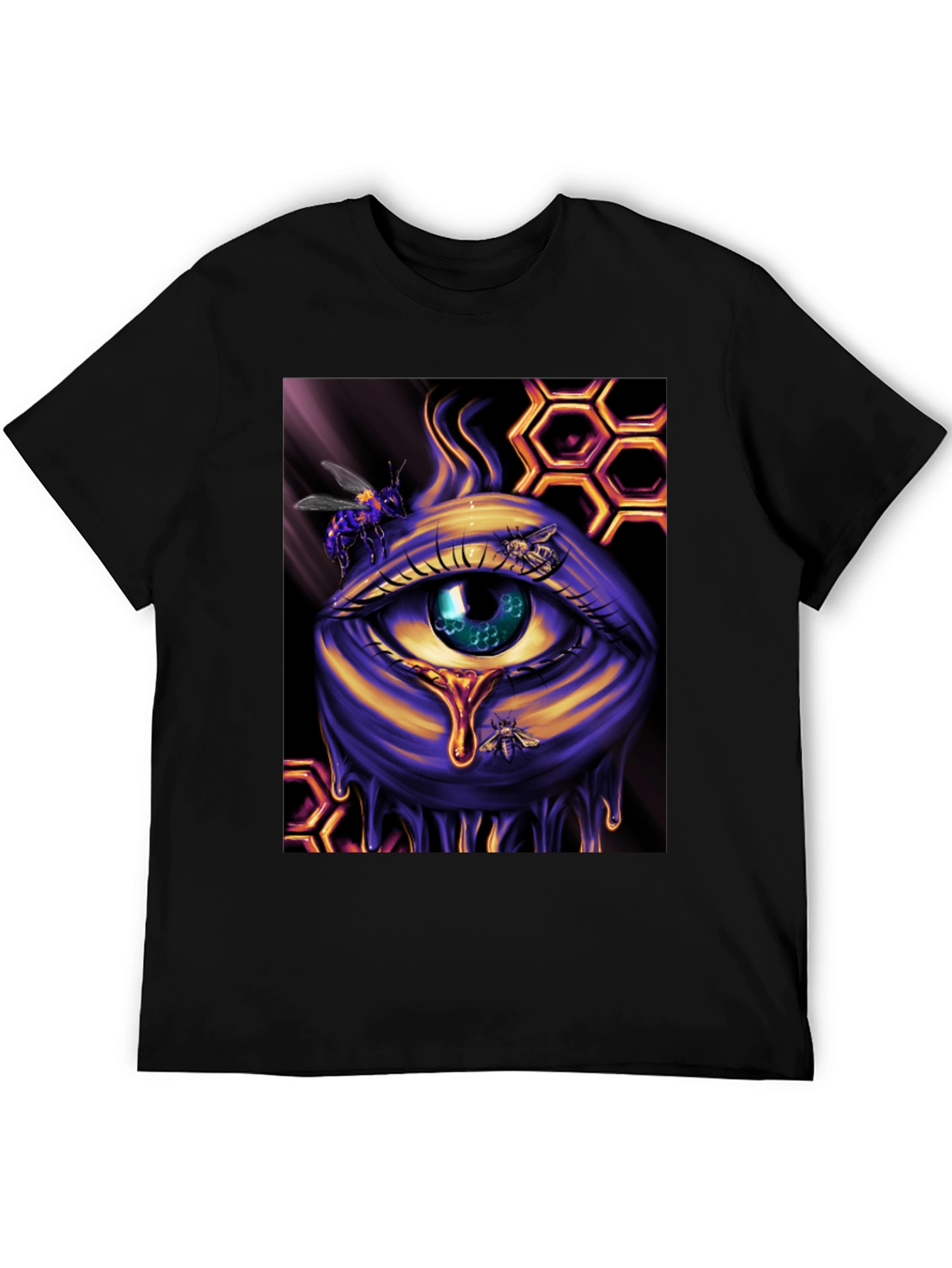 Surreal Honey Bee Eye Graphic T-Shirt