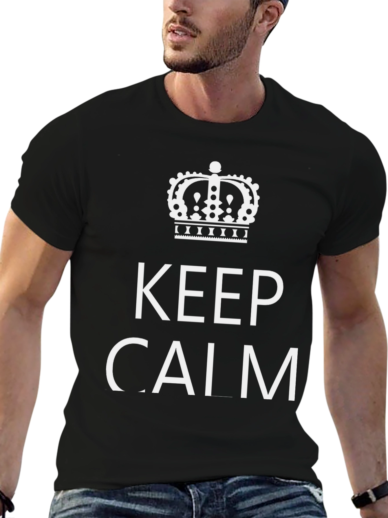 Keep Calm Graphic Print T-Shirt