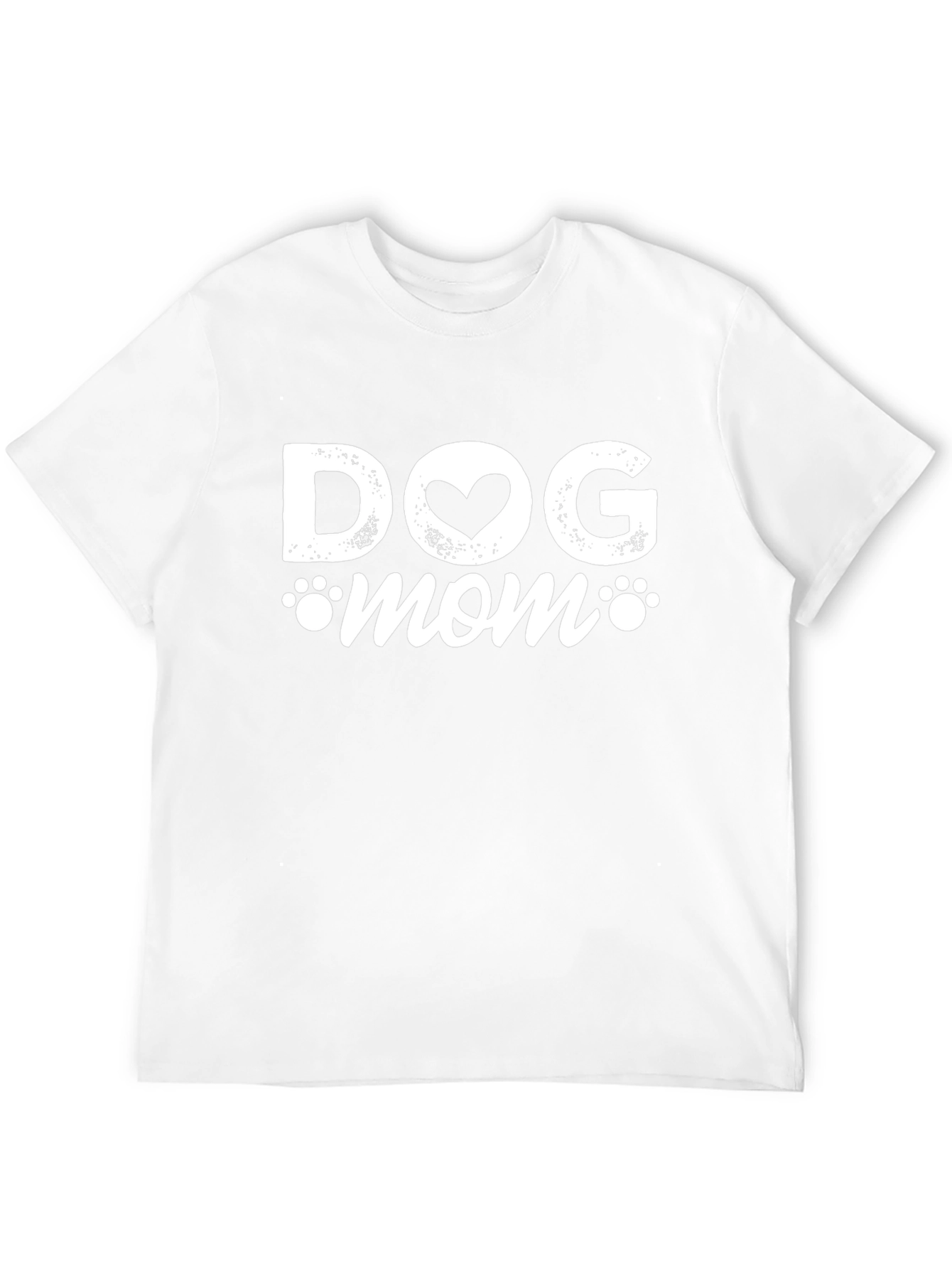 Dog Mom Black T-Shirt with Heart Paw Prints