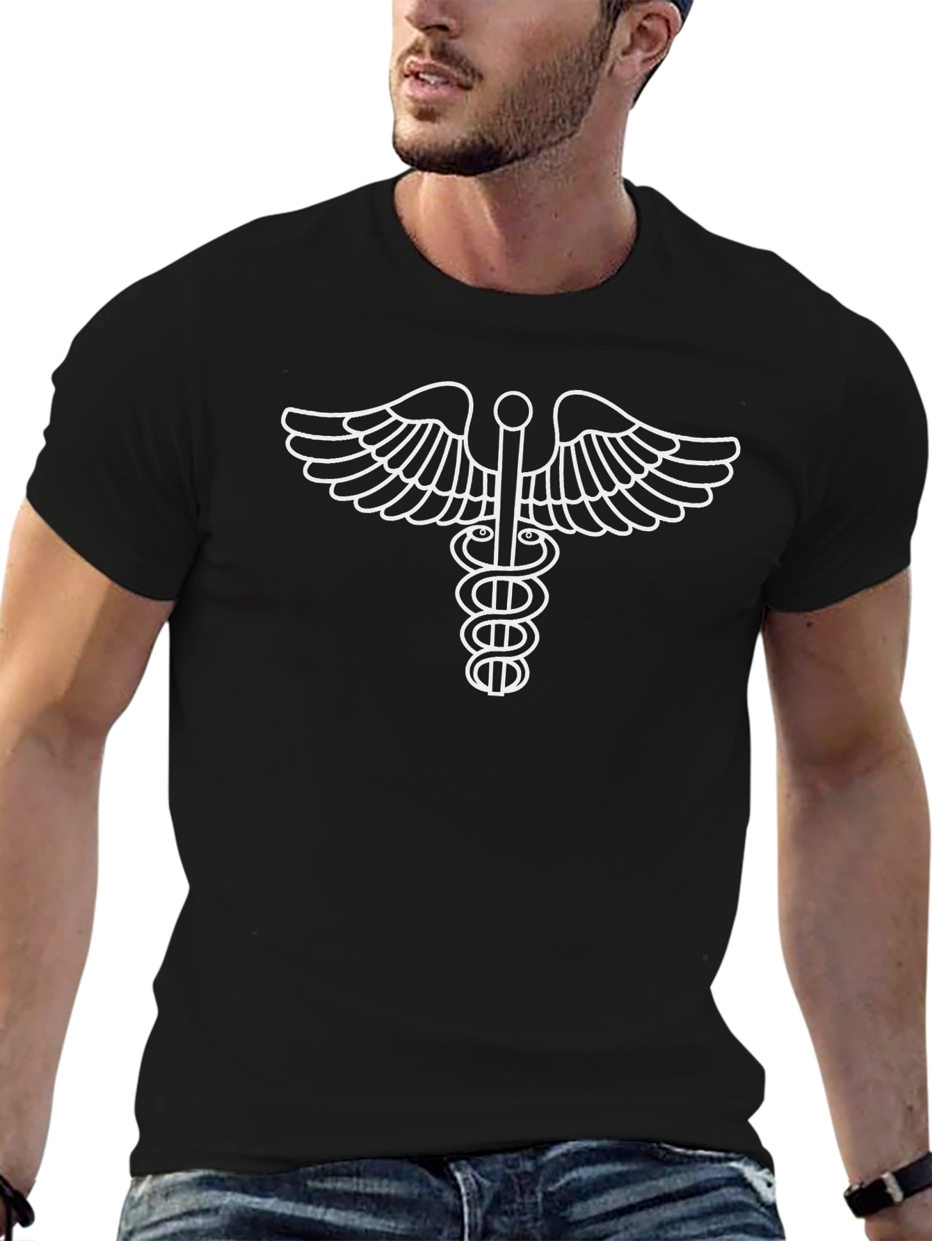 Medical Symbol T-Shirt - Black Cotton Tee