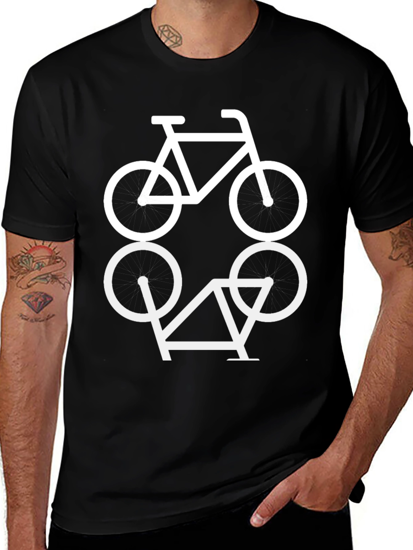 Geometric Bike Graphic T-Shirt