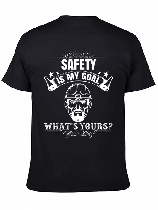 Safety Is My Goal Black Graphic T-Shirt