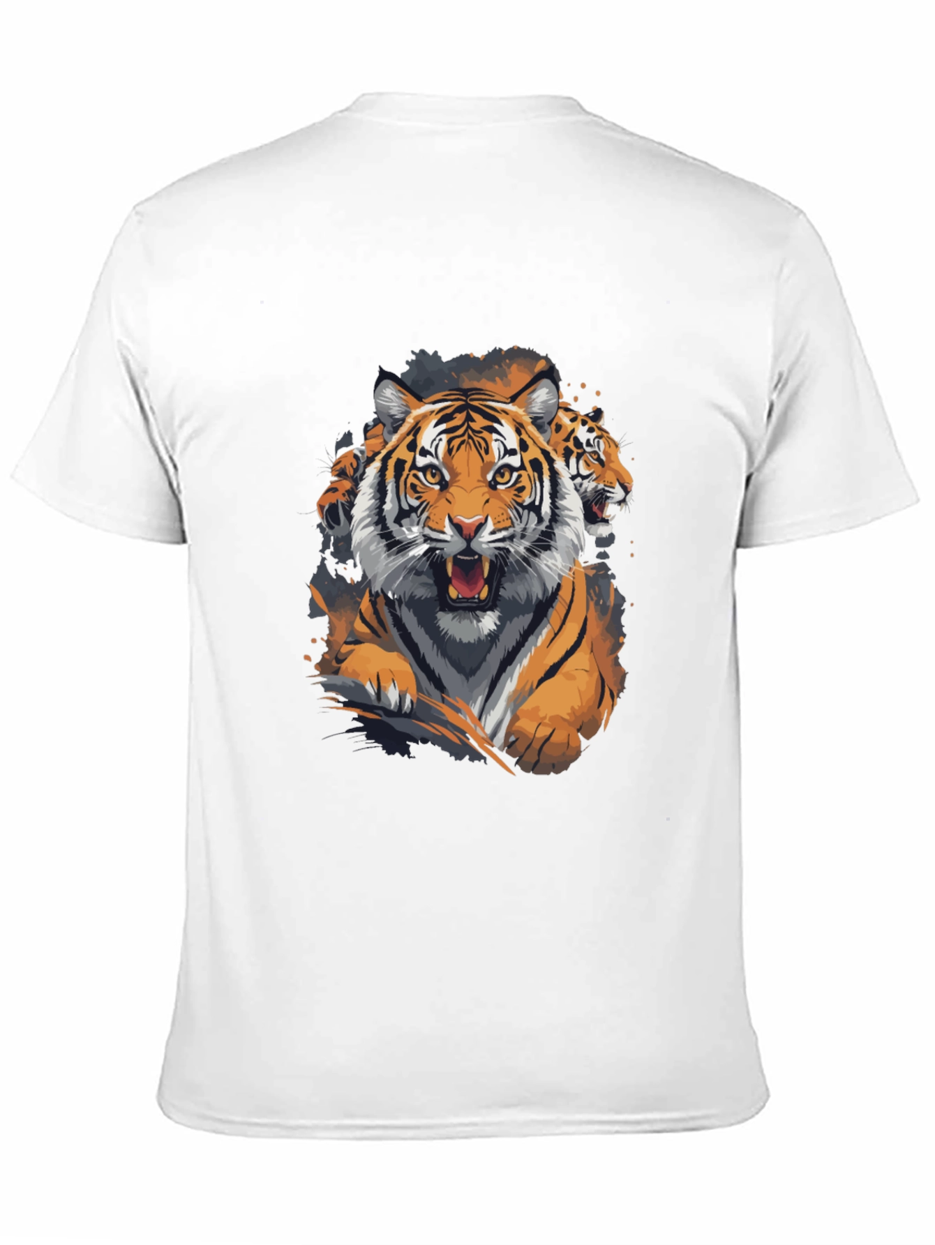 Tiger Graphic Print Crew Neck T-Shirt