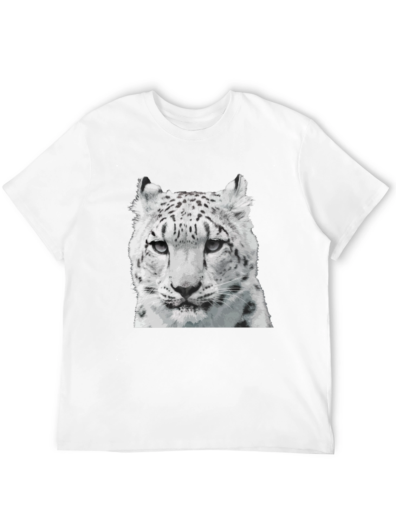 Snow Leopard Graphic Tee - Cool Cat Shirt