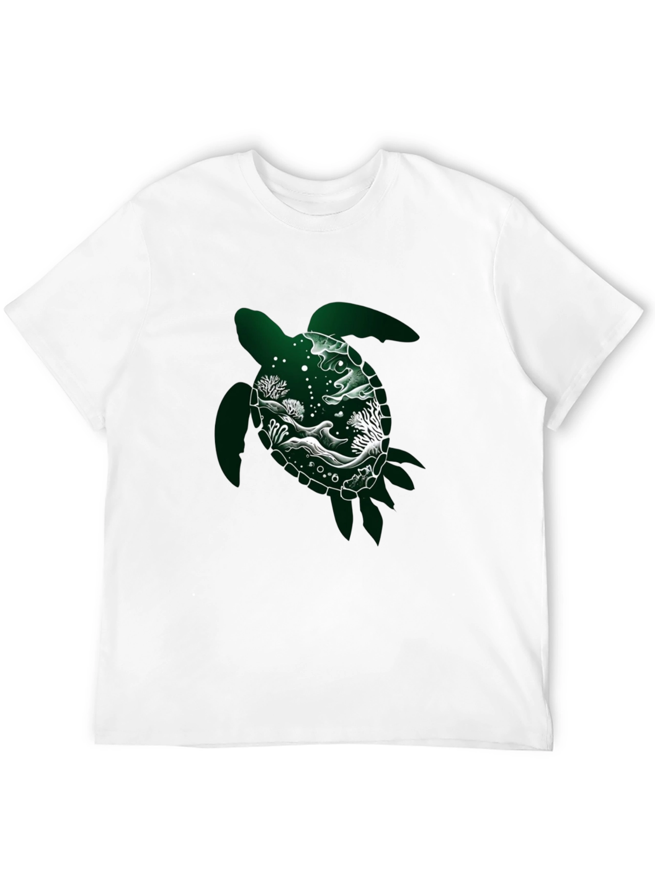 Sea Turtle Graphic Tee - Black Cotton Shirt