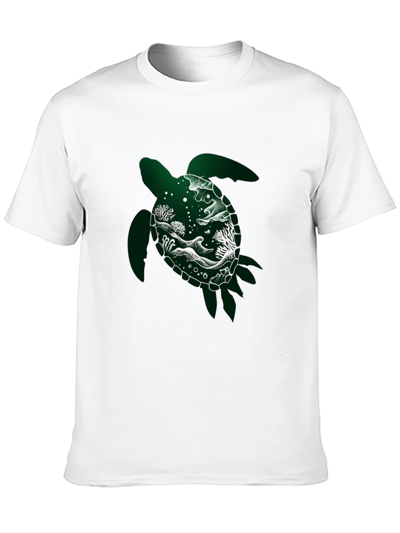 Sea Turtle Graphic Tee - Black Cotton Shirt