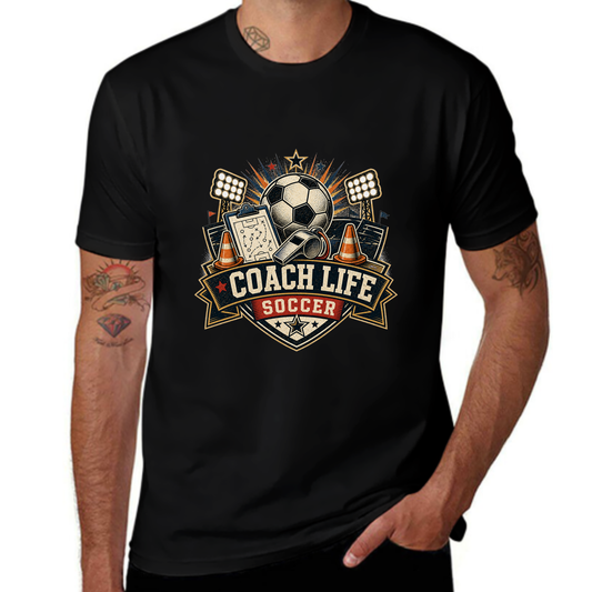 Fan Favorite Coach Life Soccer Field Badge Tee