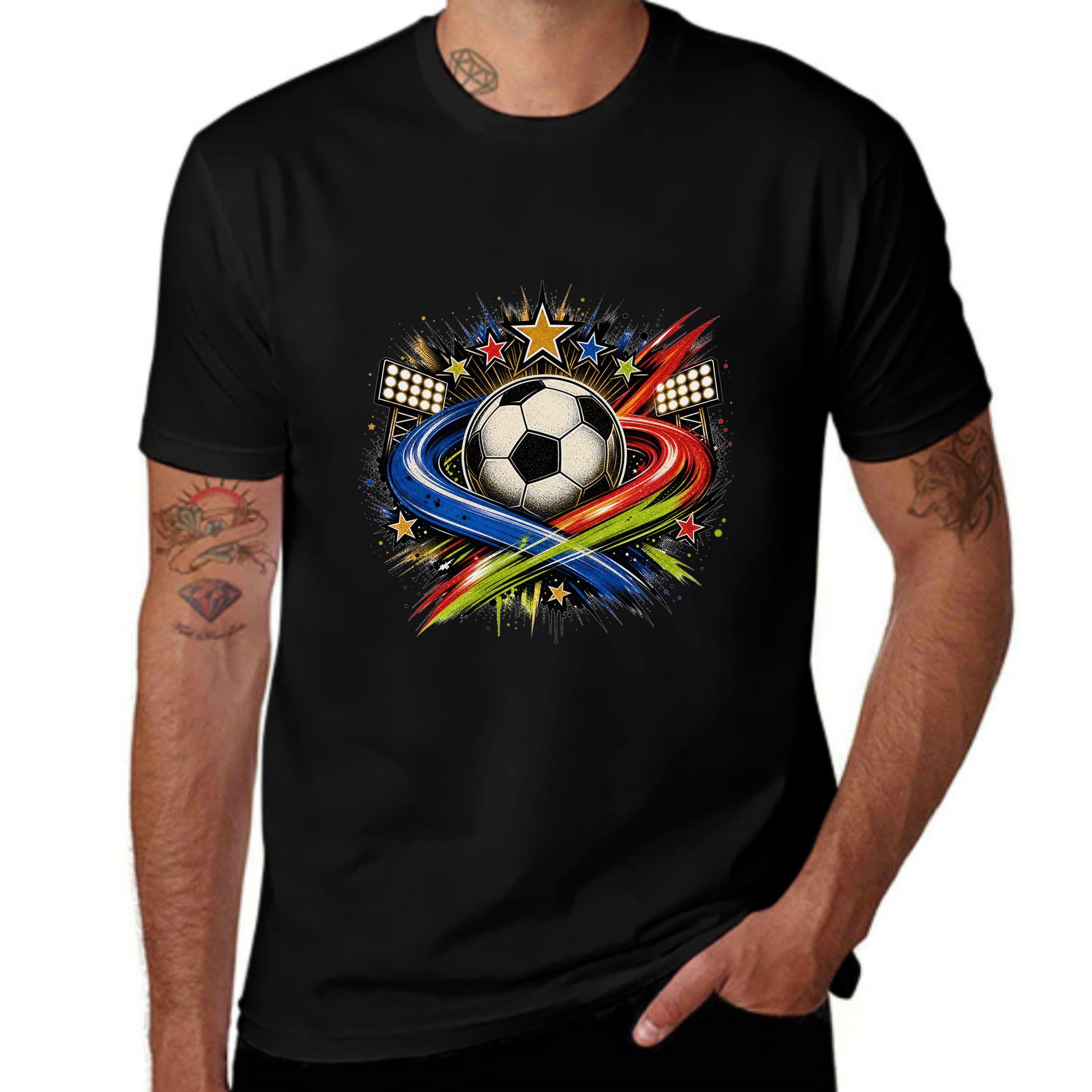 Training Day Favorite Rainbow Soccer Swirl Graphic Tee
