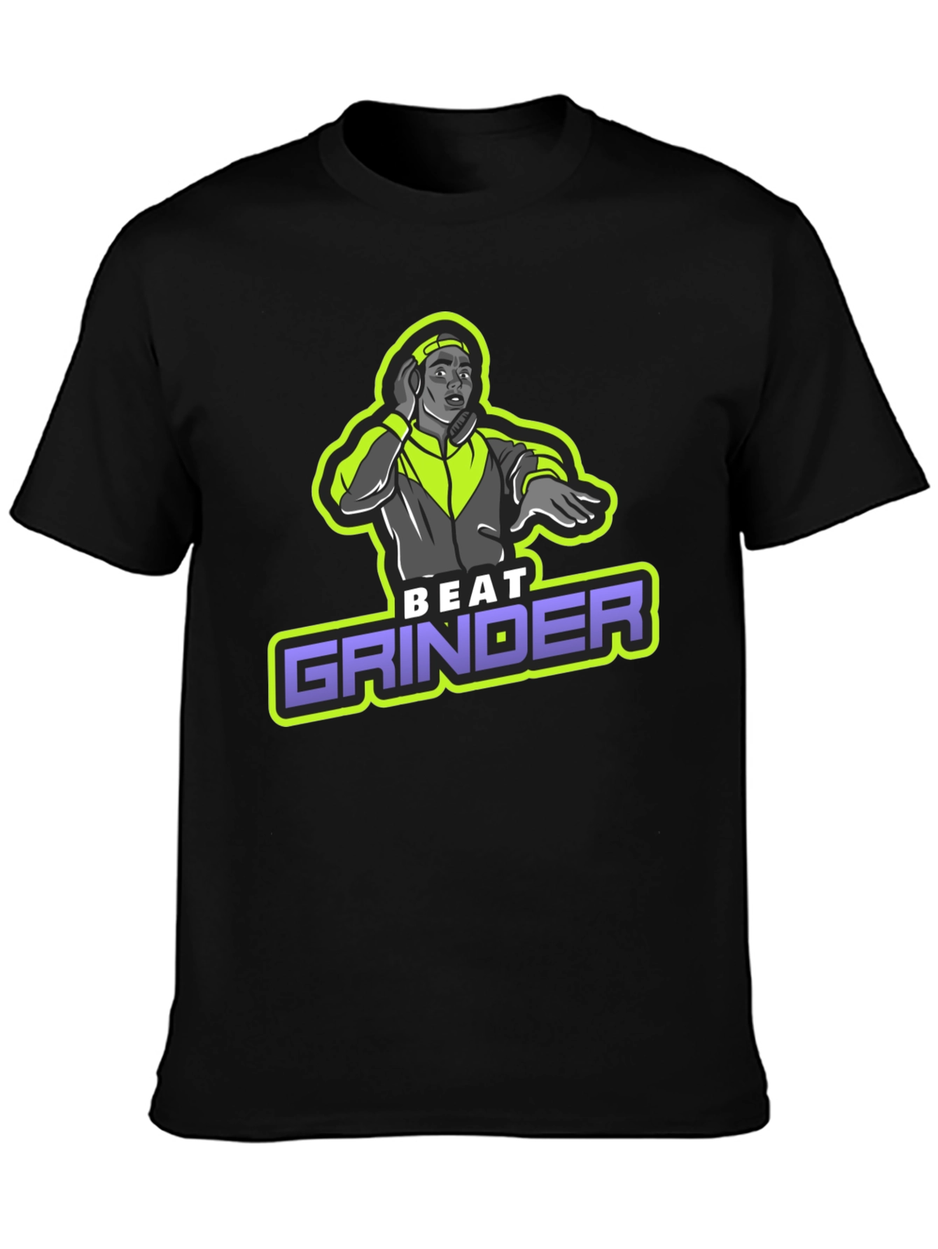 Beat Grinder Graphic T-Shirt - DJ Design