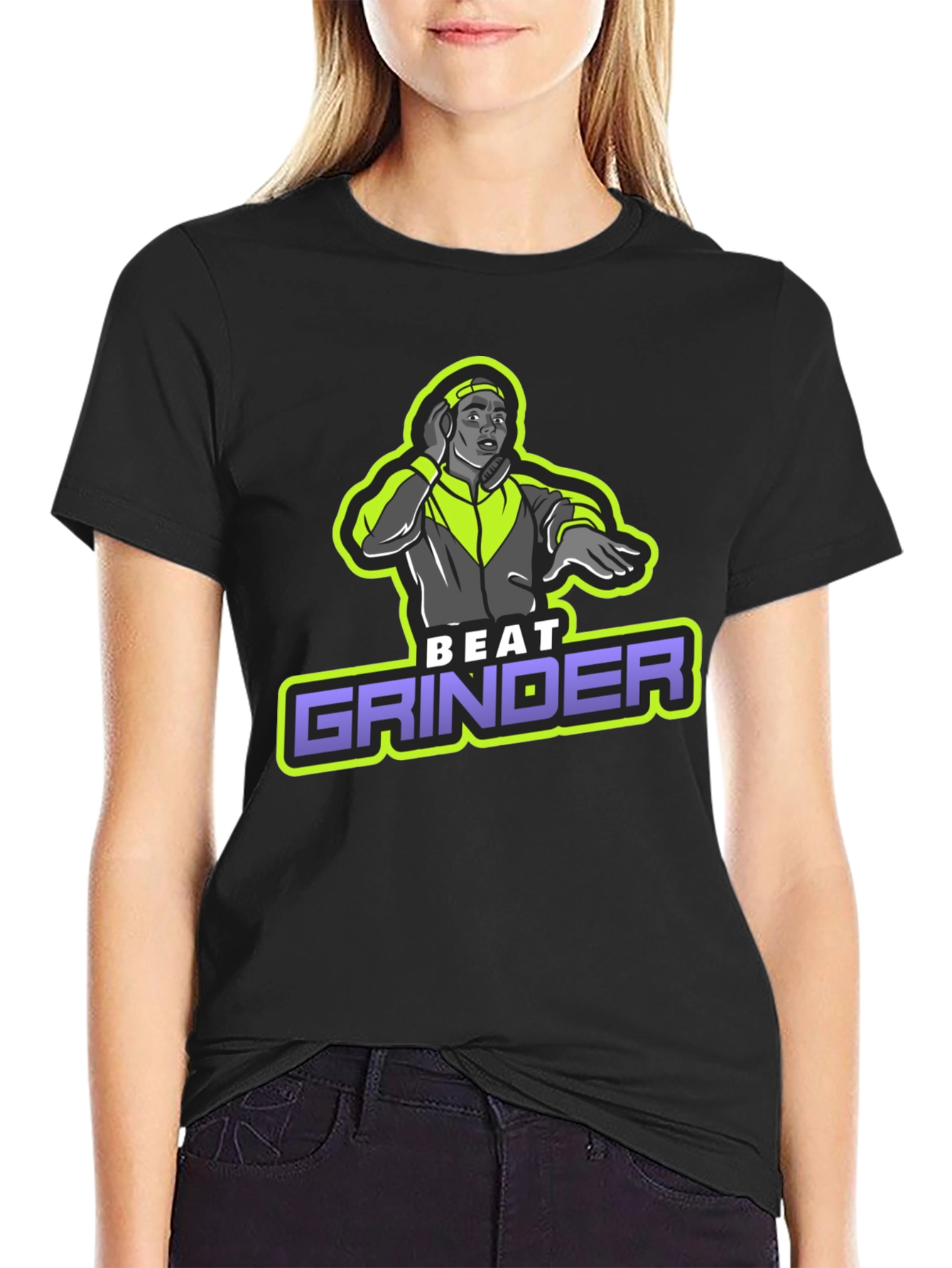 Beat Grinder Graphic T-Shirt - DJ Design