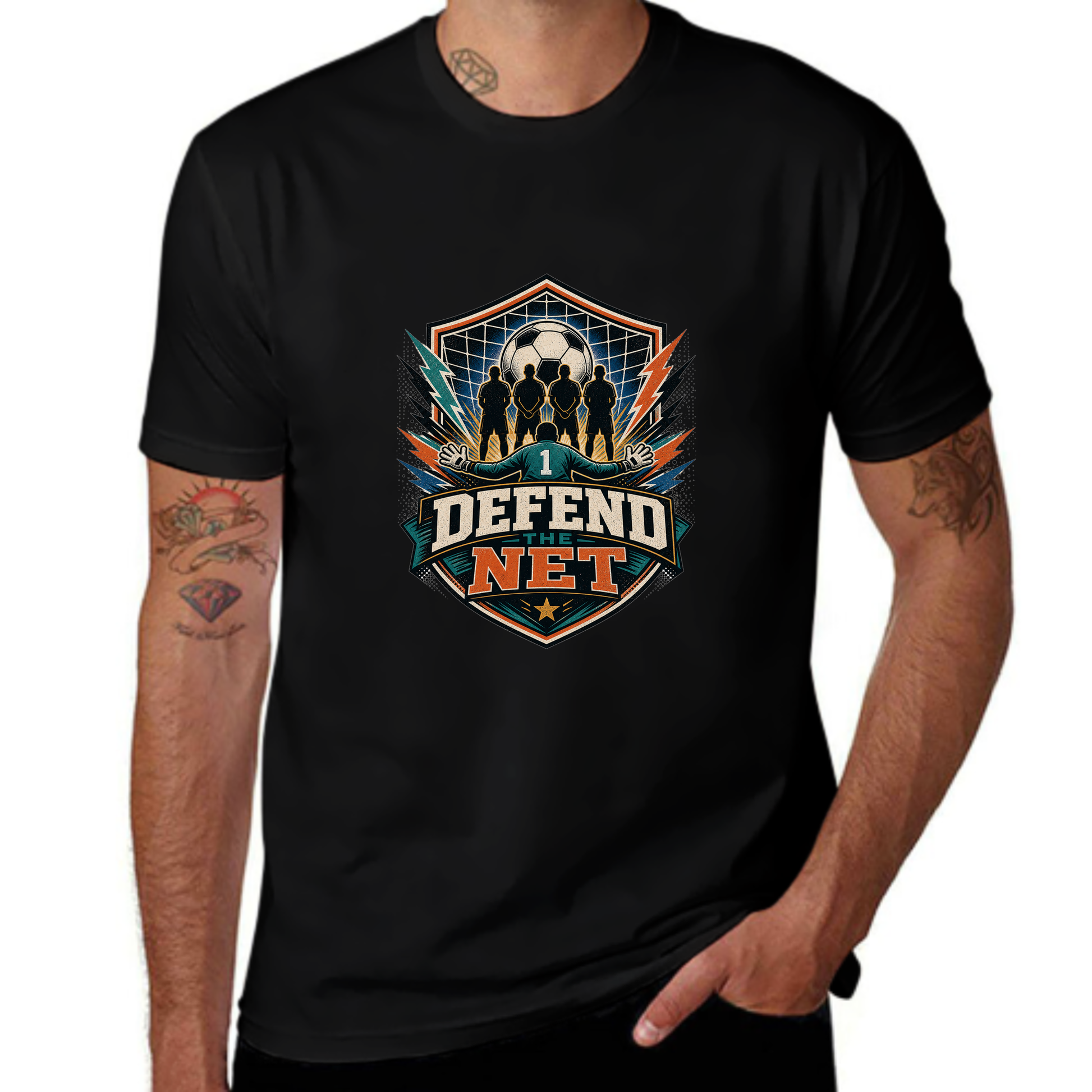 Custom Style Defend The Net Goalkeeper Tee
