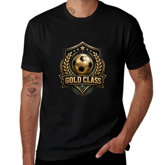 Custom-Inspired Gold Class Soccer Crest Tee