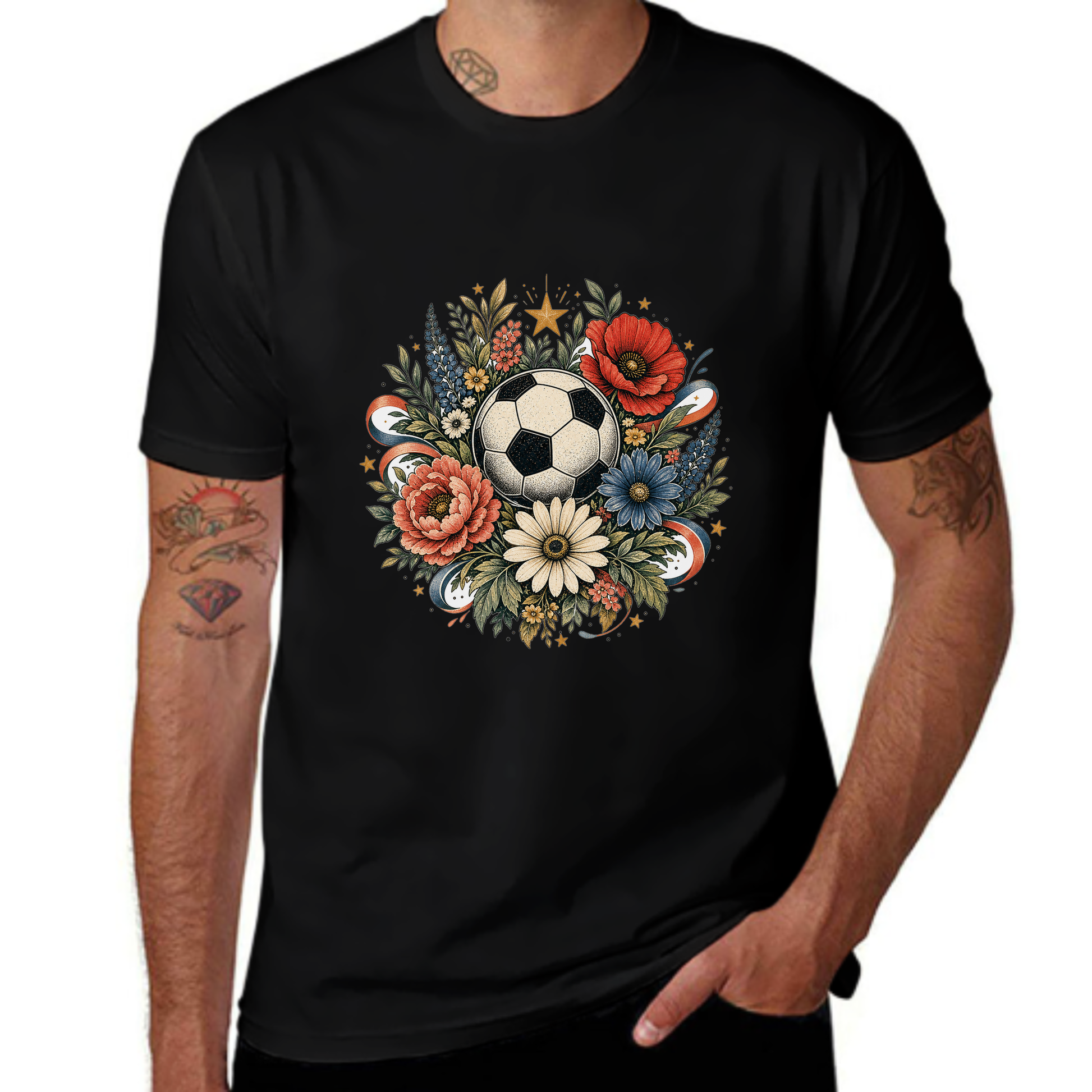 Special Offer Floral Soccer Wreath Graphic Tee