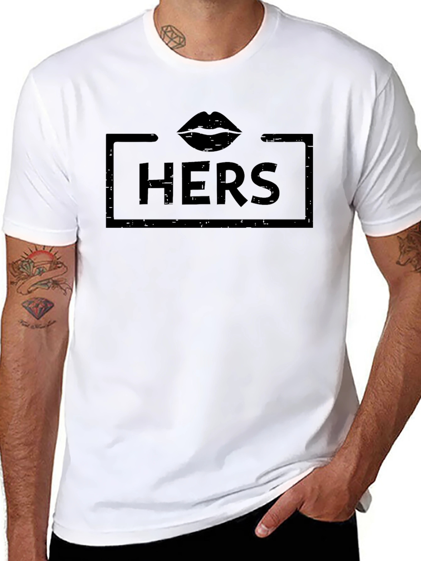 Hers Lips Graphic Black T-Shirt