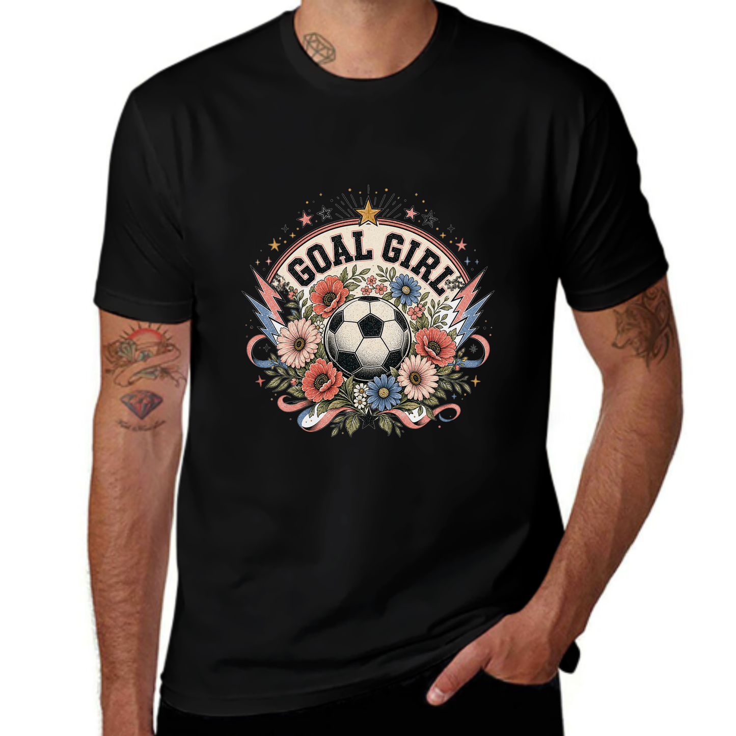 Exclusive Drop Goal Girl Floral Soccer Tee