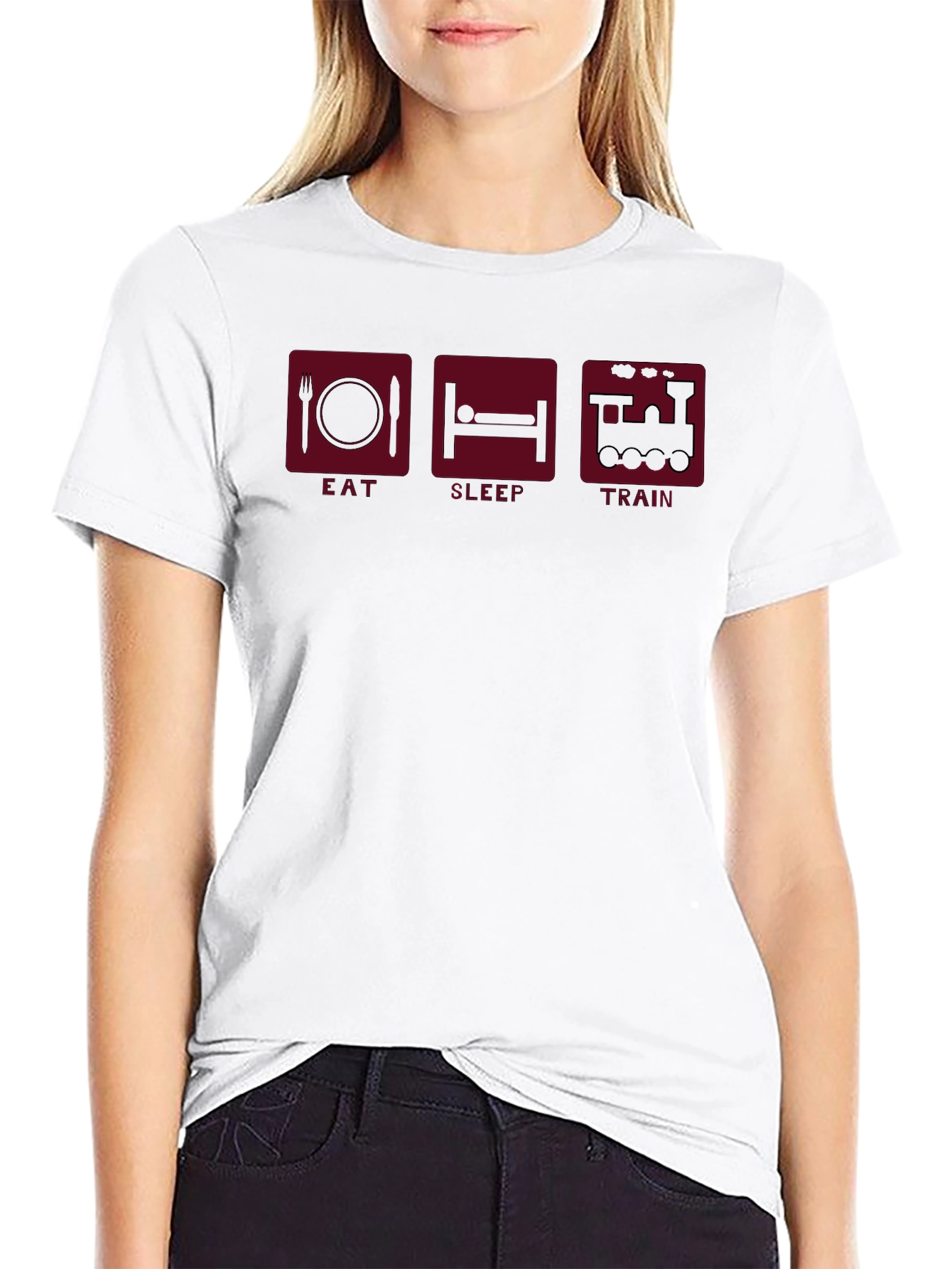 Eat Sleep Train Graphic Tee - Train Lovers T-Shirt