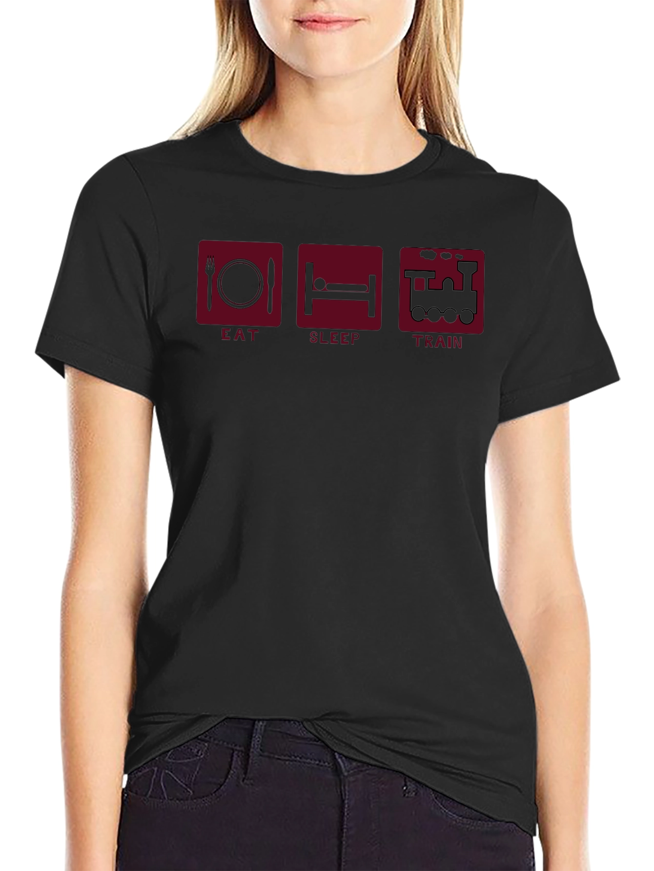 Eat Sleep Train Graphic Tee - Train Lovers T-Shirt