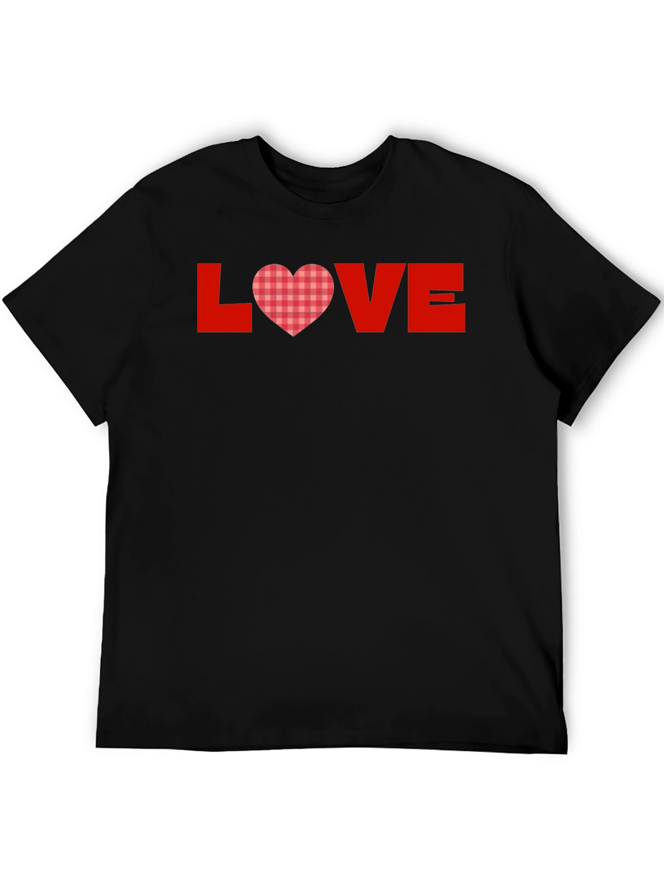 Love Heart Plaid Graphic Tee