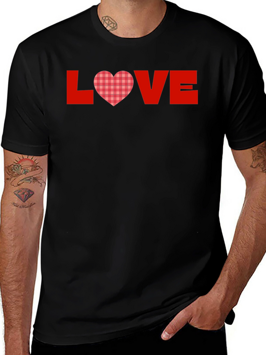 Love Heart Plaid Graphic Tee