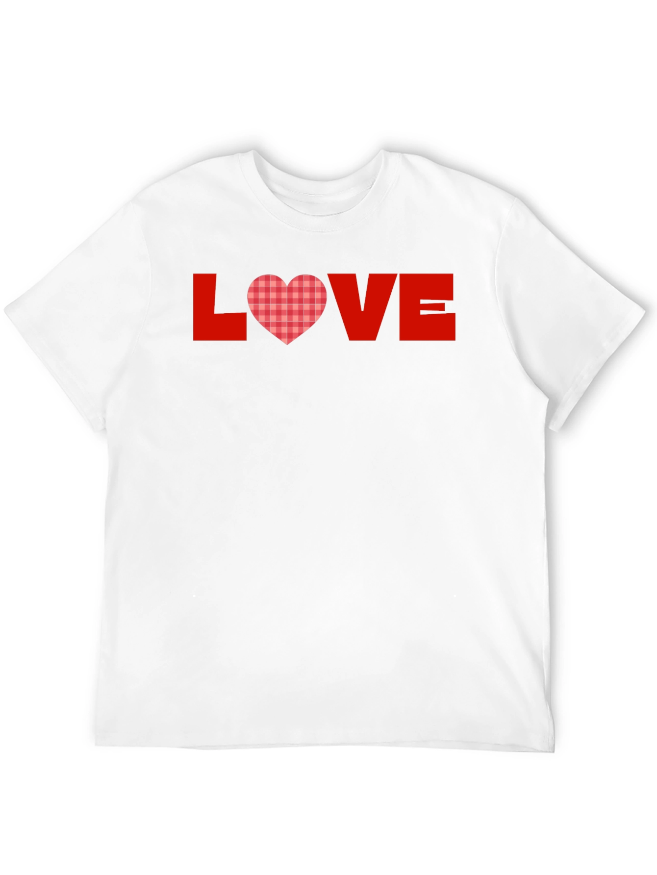Love Heart Plaid Graphic Tee