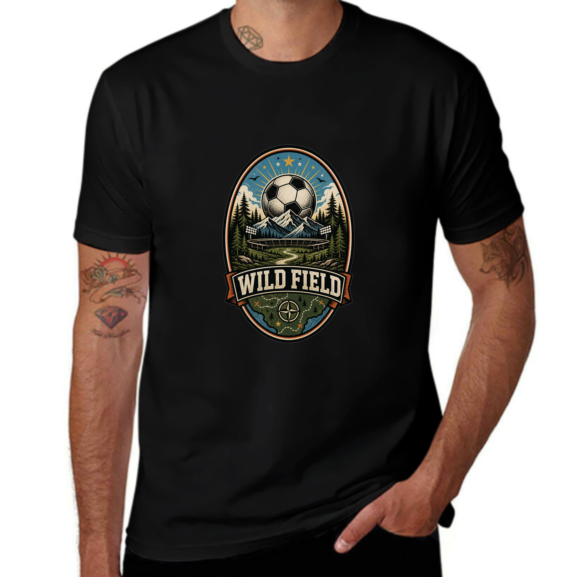 Hot Deal Wild Field Soccer Landscape Tee