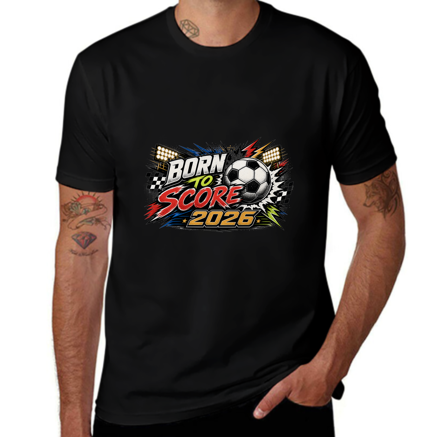 Custom Style Born To Score 2026 Soccer Tee
