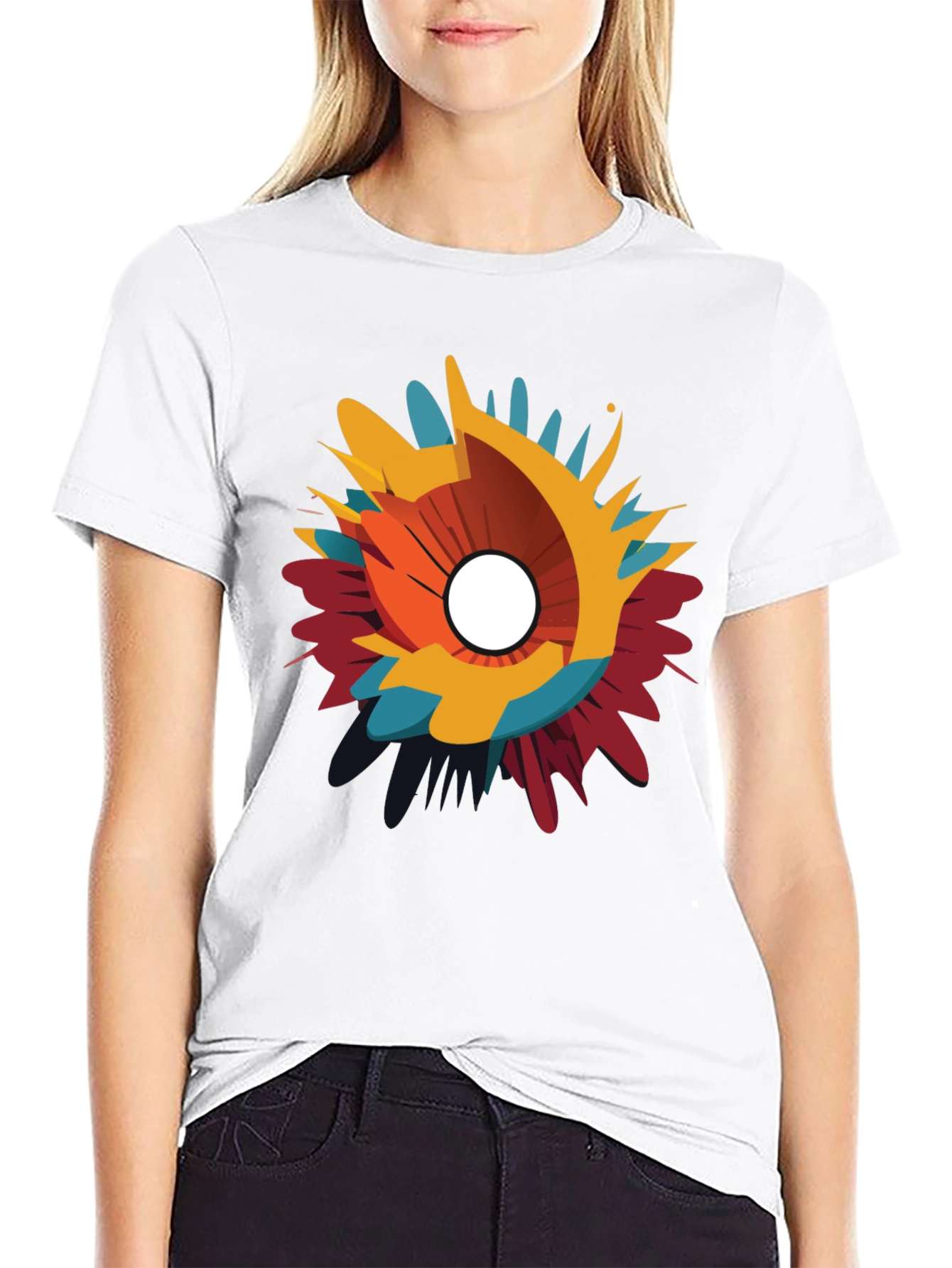 Abstract Splash Graphic Black T-Shirt