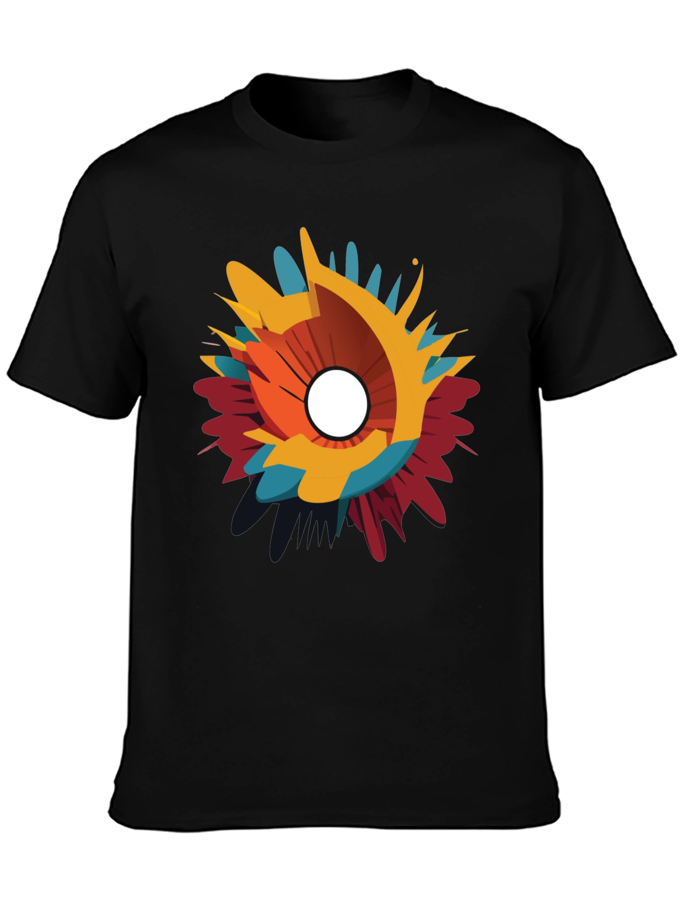 Abstract Splash Graphic Black T-Shirt