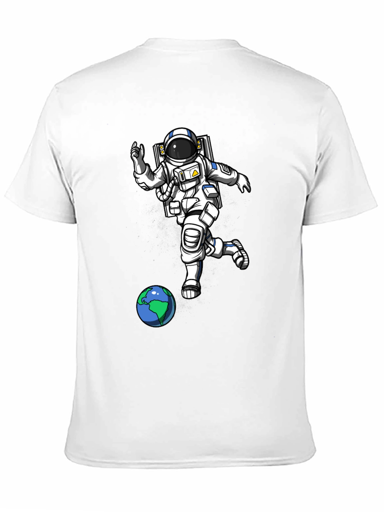 Astronaut Kicking Earth Black T-Shirt