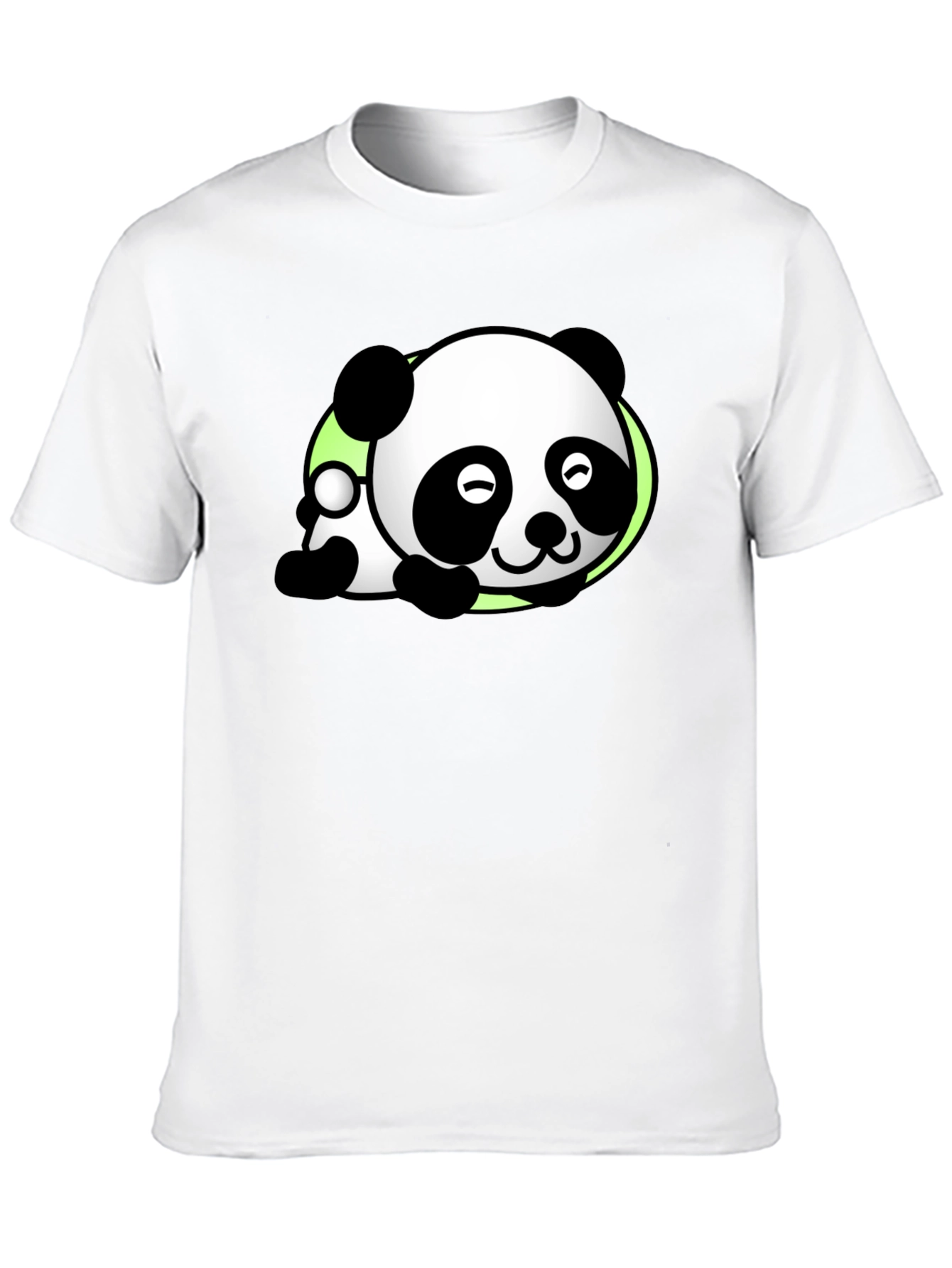 Cute Panda Graphic Tee - Black Casual T-Shirt