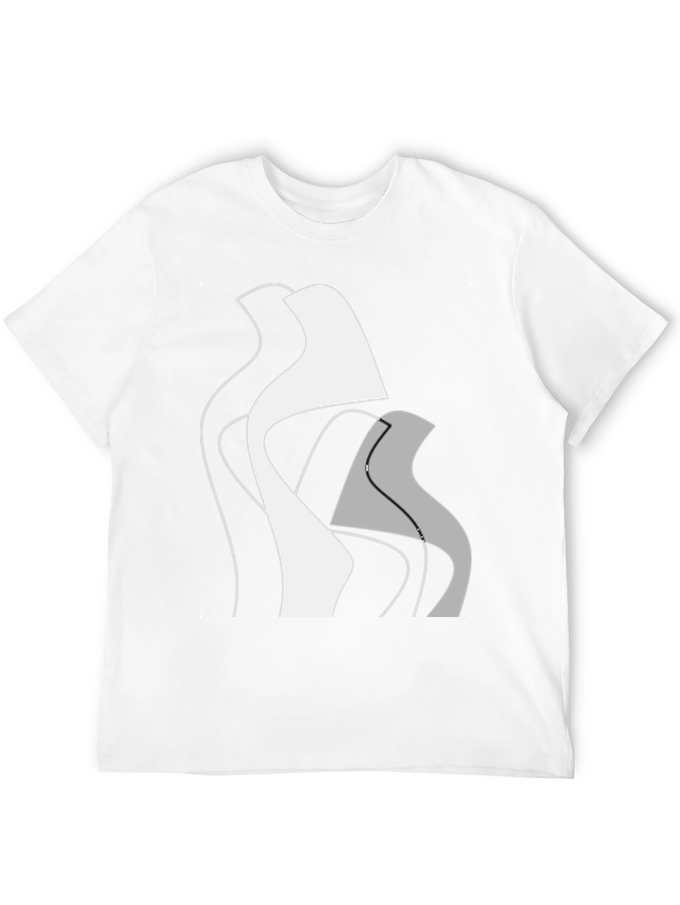 Abstract Modern Art Graphic Tee - Black
