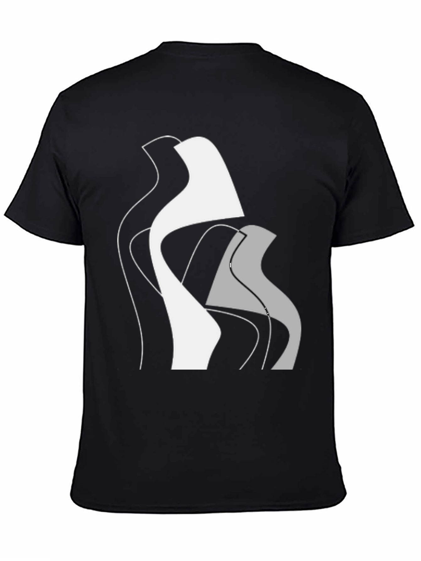 Abstract Modern Art Graphic Tee - Black